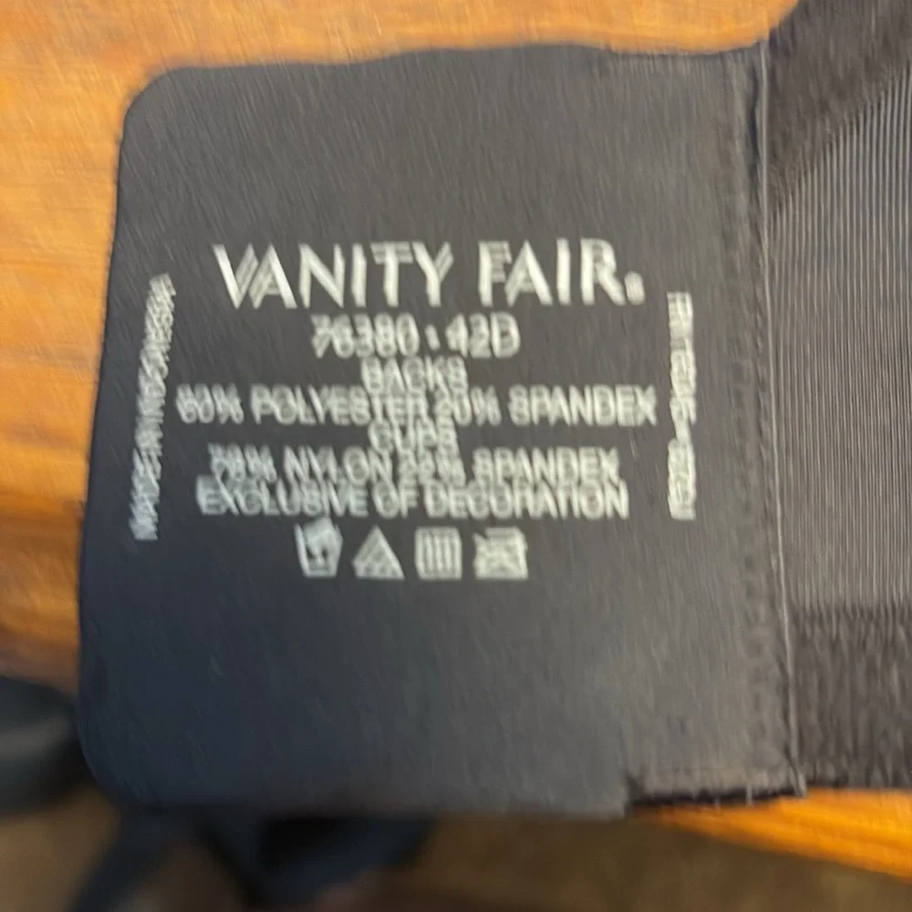 Vanity Fair Elegant Black Women's Bra sz 42D - Picture 7 of 8